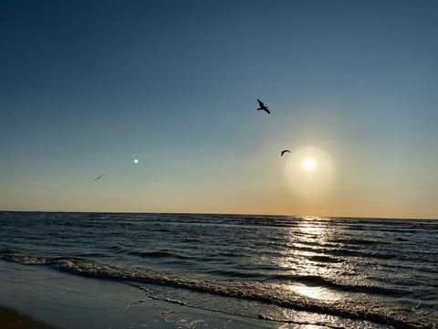 Ondergaande zon Noordwijk aan Zee