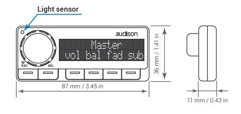 Audison DRC MP Dimensions