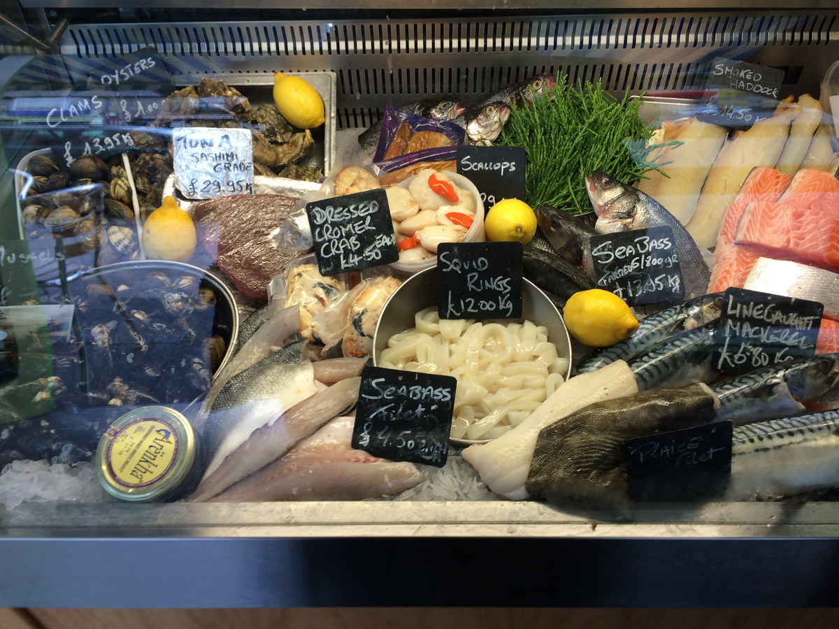 Fish Counter The Sea Tree Cambridge Tagged Whole Fish