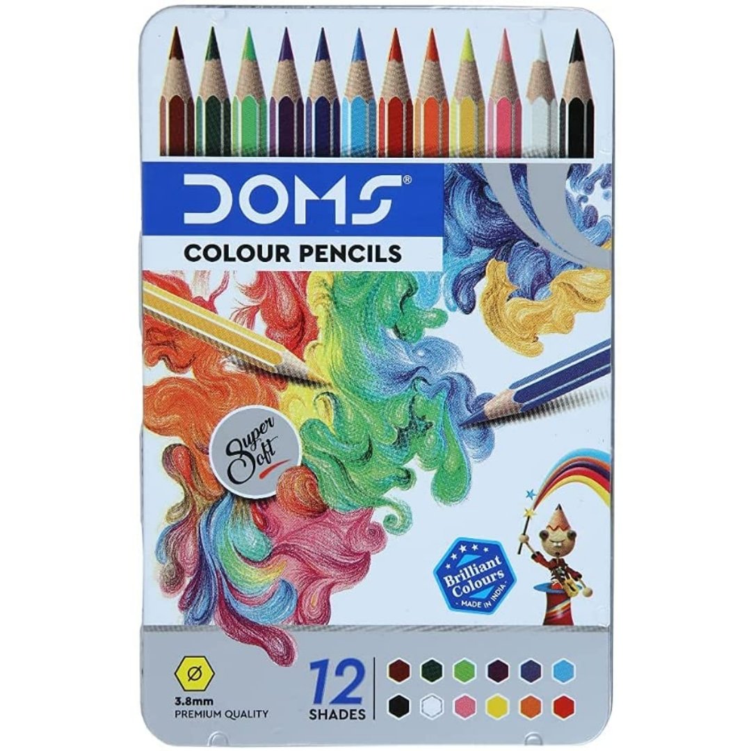 Doms 12 Colour pencils - SCOOBOO - DOMS