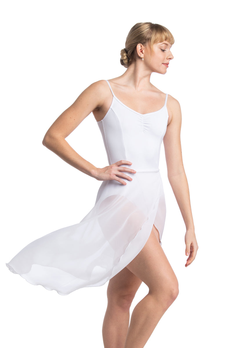 white flowy wrap skirt