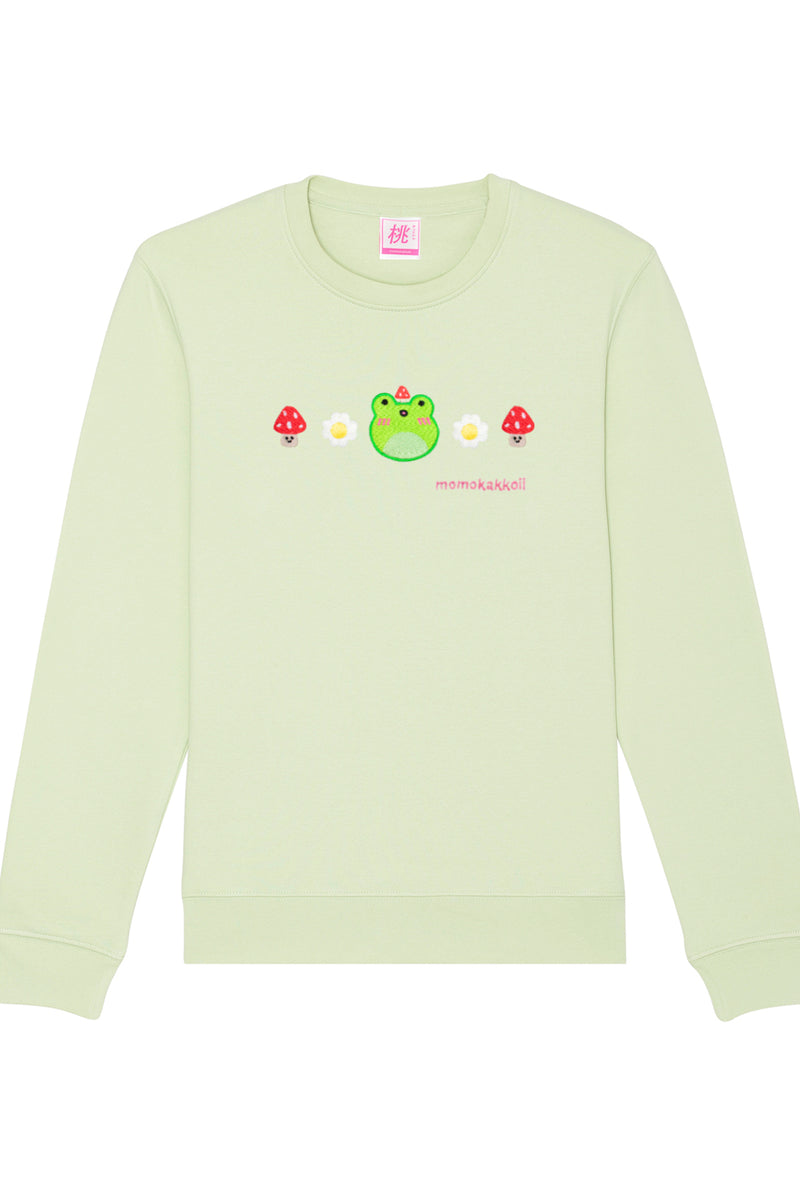 Organic Cotton Froggy & Mushrooms Embroidered Sweatshirt