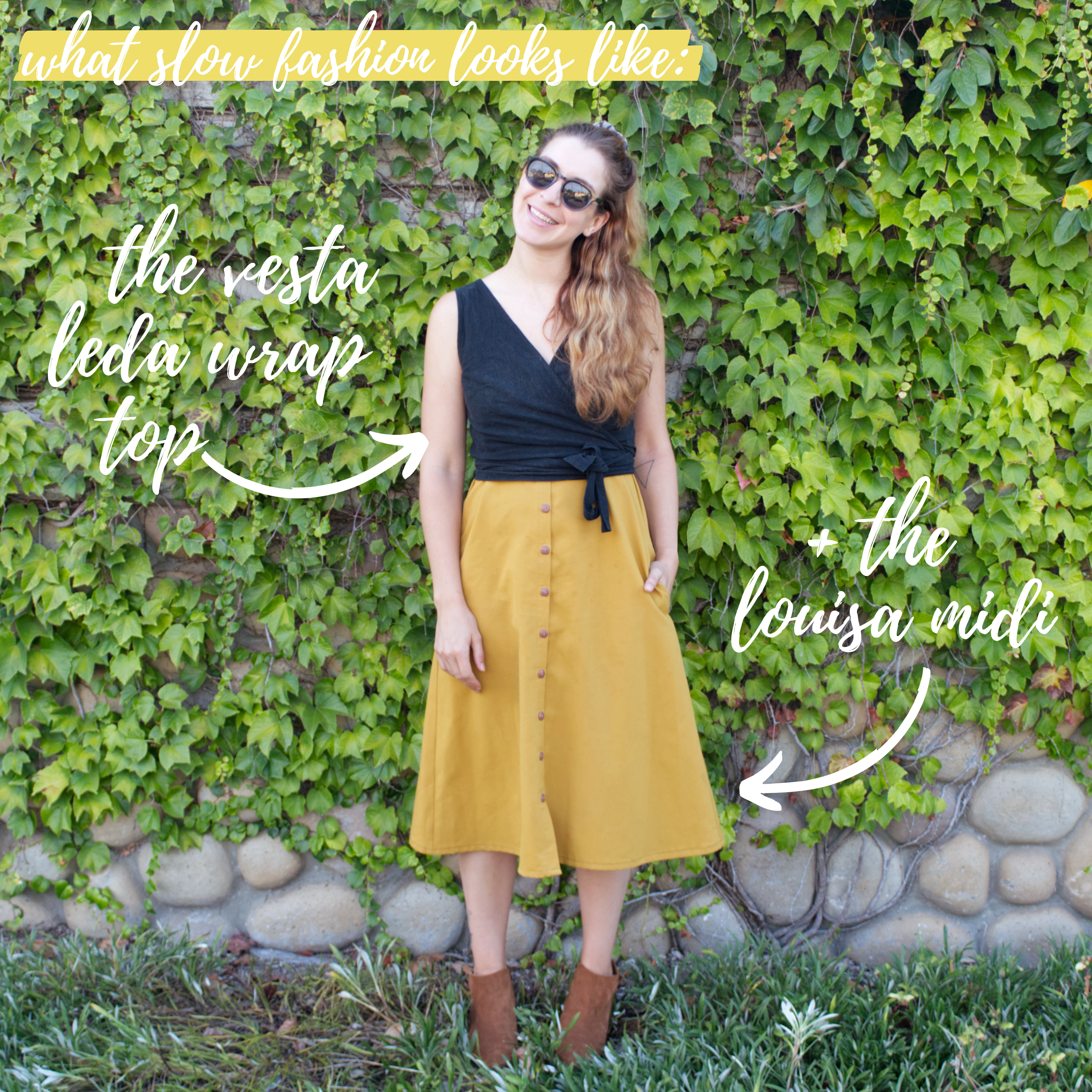 3 Reasons Why It's Time To Stop Buying Fast Fashion: The Vesta Leda Wrap Top + The Louisa Midi