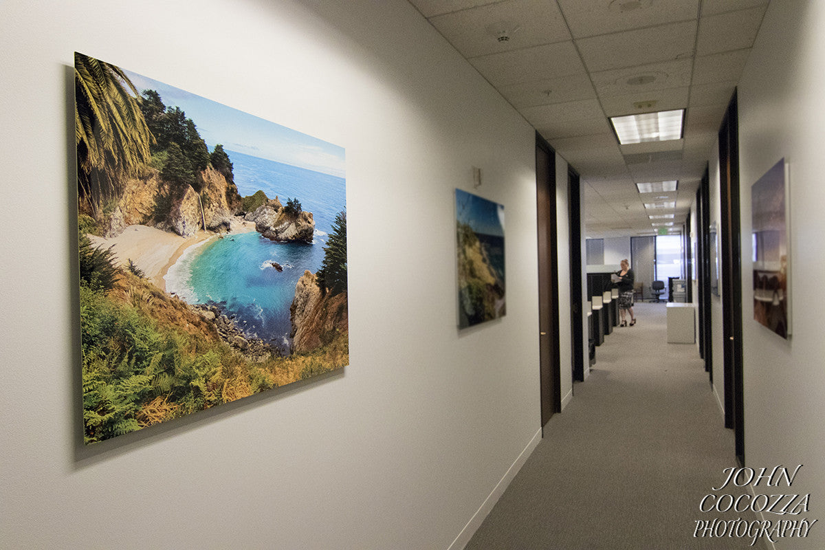 metal prints for redecorating office of high tech lending business
