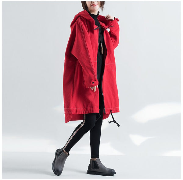 womens long trench coat with hood