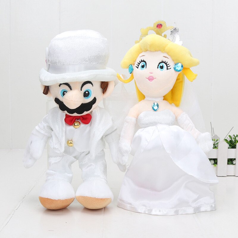 mario and peach wedding plush