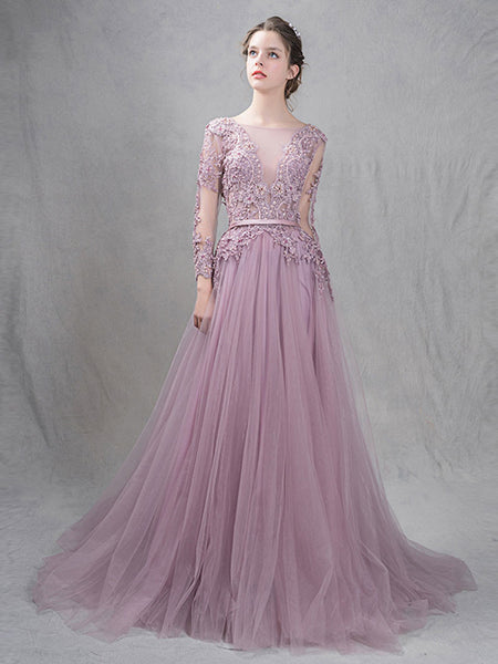 Dusty Purple Princess Prom Formal Dress 