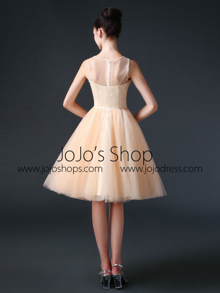 Modest Knee Length Tulle Prom Formal Dress Cc3004 Jojo Shop 4758