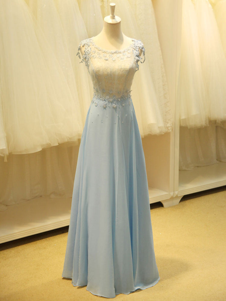 blue modest prom dresses