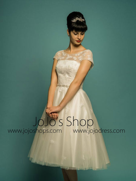 Vintage Retro 50s Modest Lace Wedding Dress With Sleeves Jojo Shop 