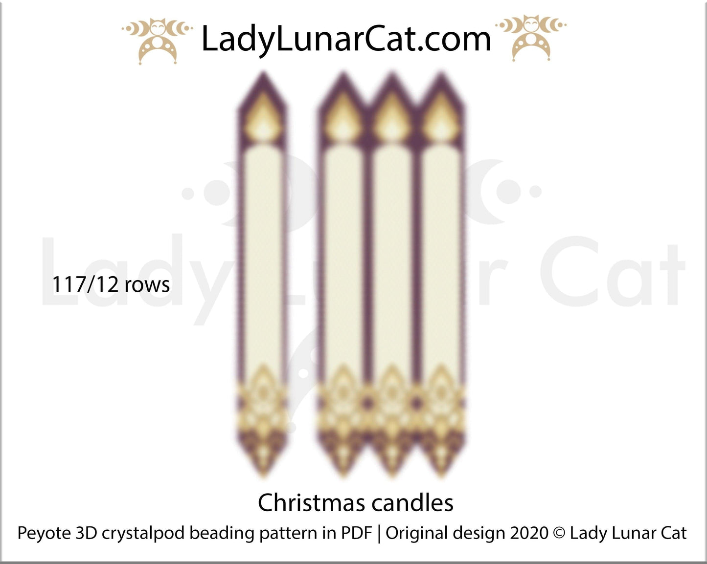 3d peyote pod pattern or crystalpod pattern for beading 20PCP014 LadyLunarCat