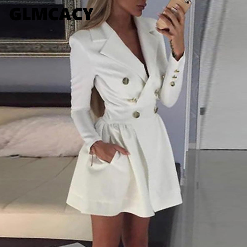 sexy white blazer dress