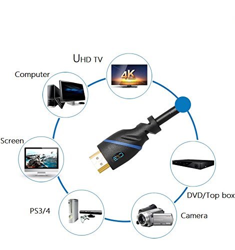 75 FT (22.8 M) High Speed HDMI Cable Male to Male with Ethernet Black (75 Feet/22.8 Meters) Built-in Signal Booster, Supports 4K 30Hz, 3D, 1080p and Audio Return CNE520551