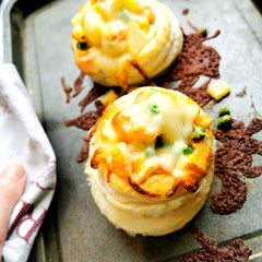 Cheese, Potato & Veg Pies