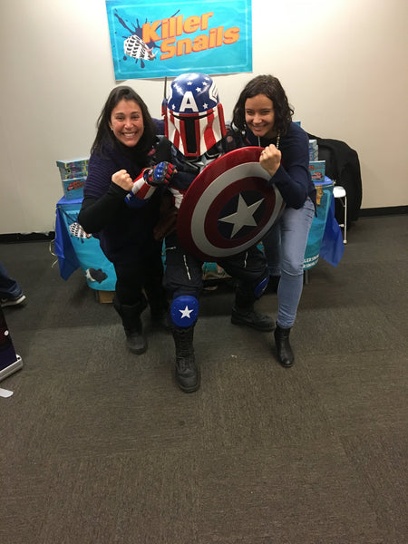 Jessica and Lindsay with Captain America!