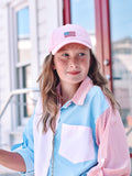 青春淡粉色美国国旗帽子