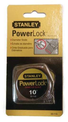 Stanley 33-115 10' x 1/4" PowerLock Pocket Tape Rule with Diameter Scale 