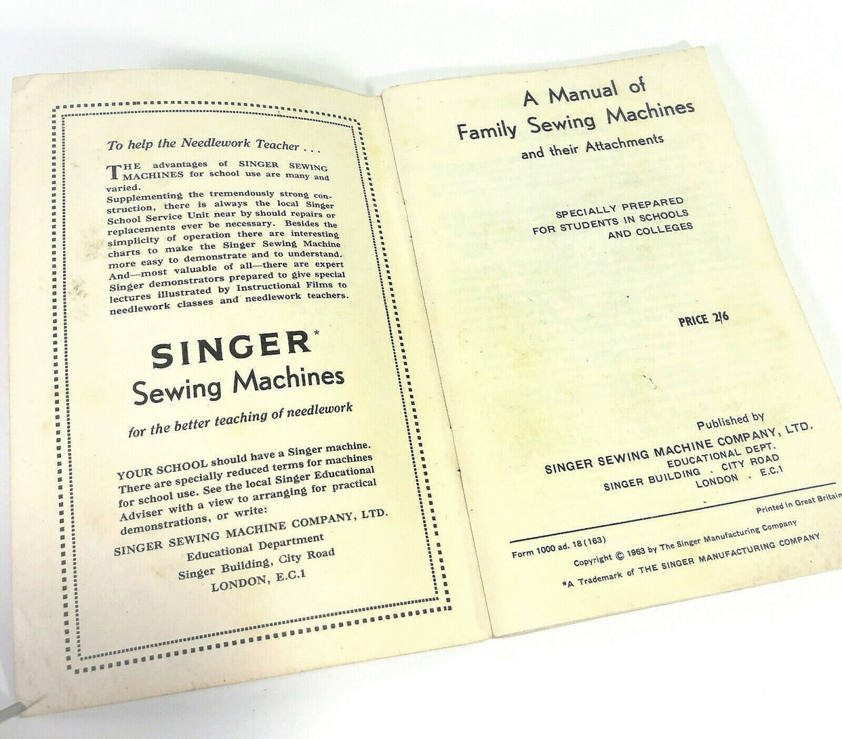 Singer 328k sewing machine instruction manual