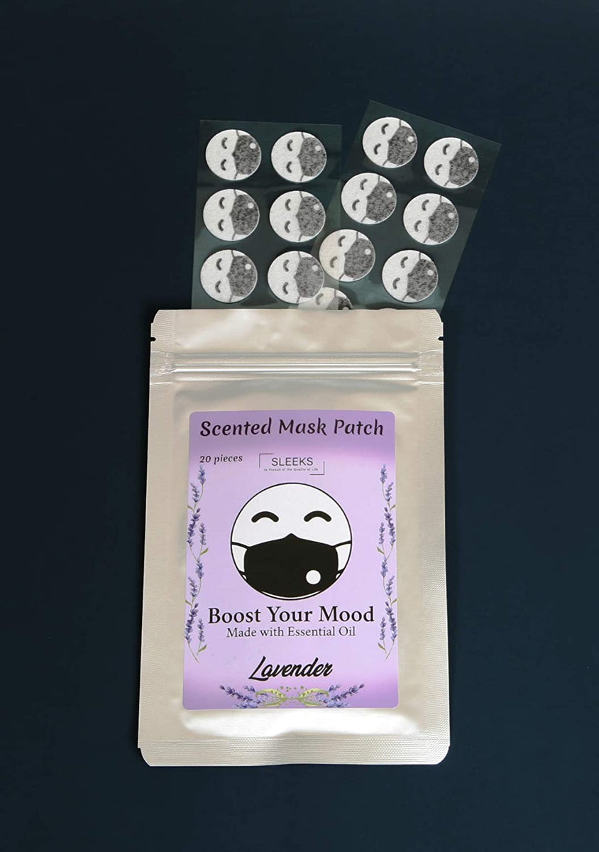 FEELCOACH Mask Aroma Essential Oil Patch Eucalyptus Peppermint Blend Cool & Refreshing Scent of Natural Aroma Oil Face Mask Odor Removal Cute Emoji Sticker 1 Pack / 8 Pieces 
