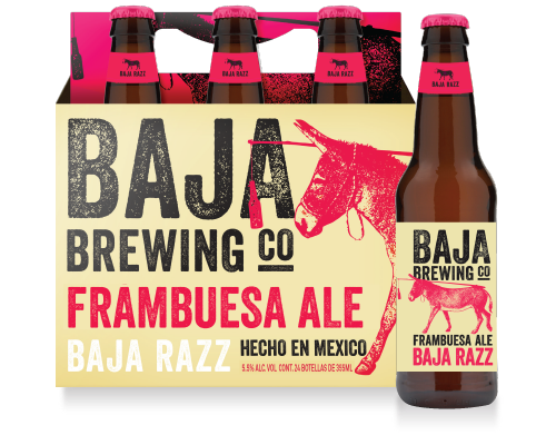 Baja Razz -Estilo Fruit beer aroma y sabor a frambuesas.5.5% Alc. Vol. (precio por una pieza) - Santuario de la Cerveza