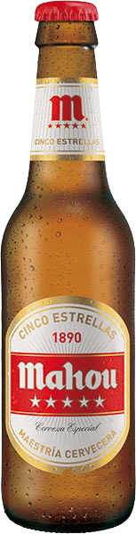 Mahou 5 estrellas -Cerveza dorada con sabor moderado y fino, de aroma afrutado. - Santuario de la Cerveza