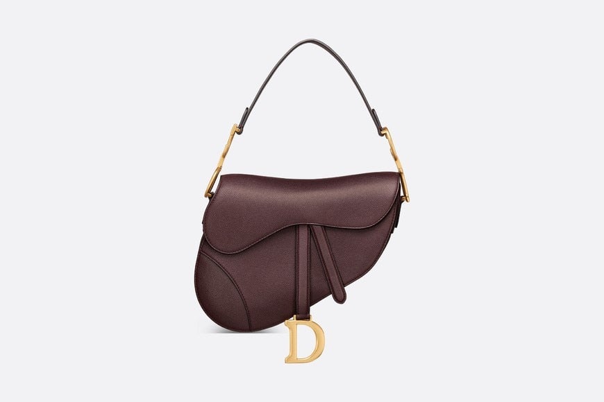 Dior - Saddle Bag with Strap Black crinkle-effect Lambskin with White Resin Pearls - Women