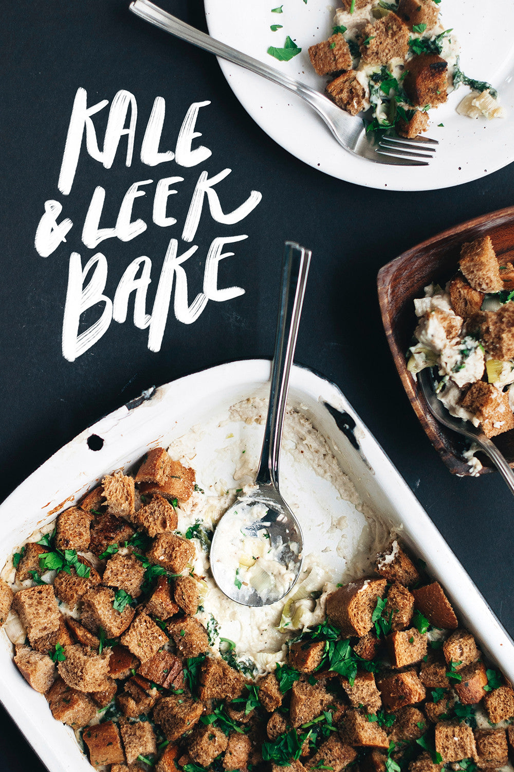 vegan kale & leek bake from smith & daughters cookbook