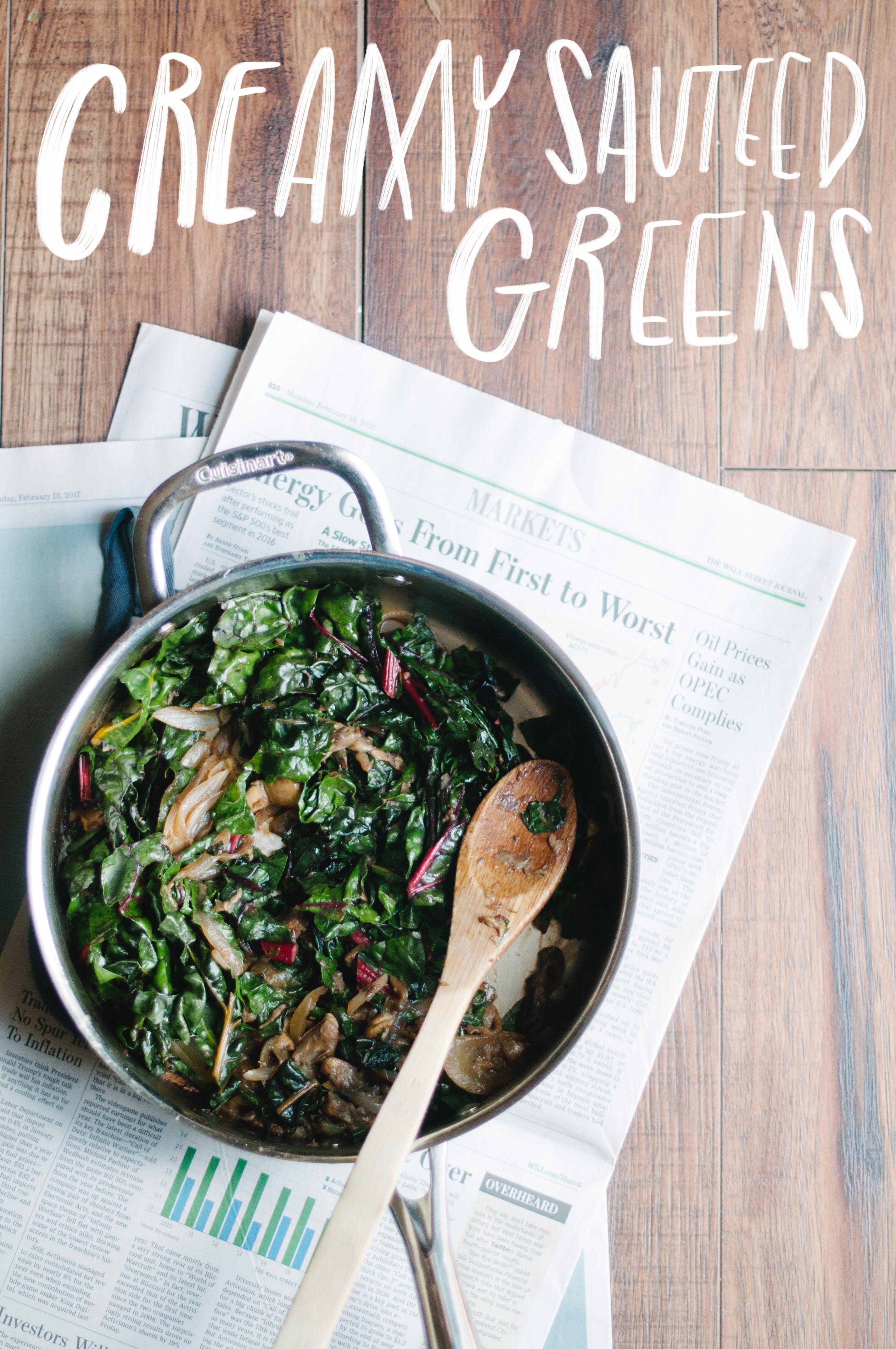 creamy vegan sauteed greens (get more greens in your diet!)