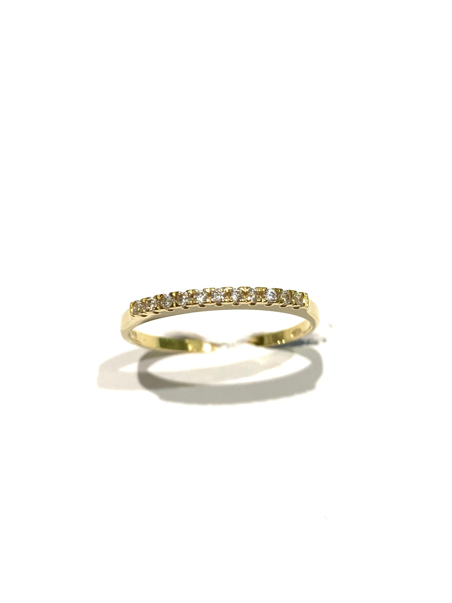 Anello oro giallo 18kt a fascetta con zirconi