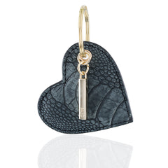 Heart ostrich key ring & bag charm