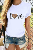Leopard print LOVE short sleeves T-shirt