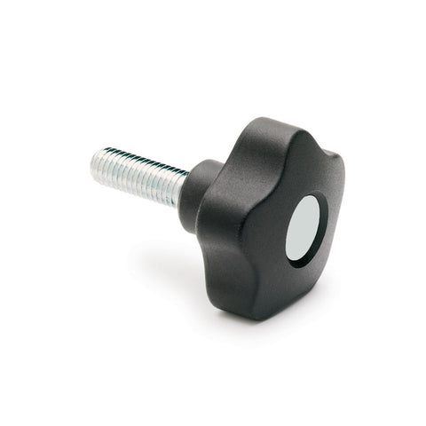 9169973-C3 - VCT.53 p-3/8-16x1 1/2- SOFT-C3 - Elesa Gray SOFT Lobe Knob w/ Steel Threaded Stud Threaded 3/8-16 x 1/2"