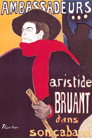 3-13 Poster: Aristide Bruant in his cabaret at the Ambassadeurs