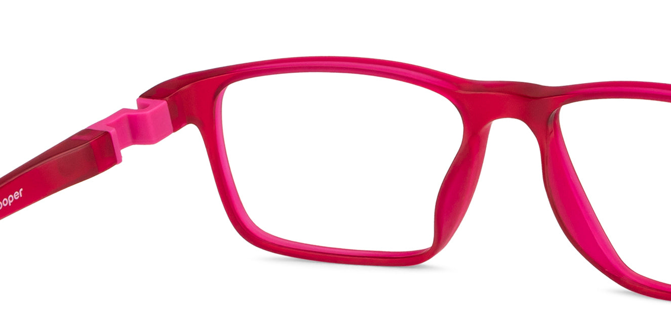 Pink Rectangle Full Rim Kid Eyeglasses by Hooper-149850