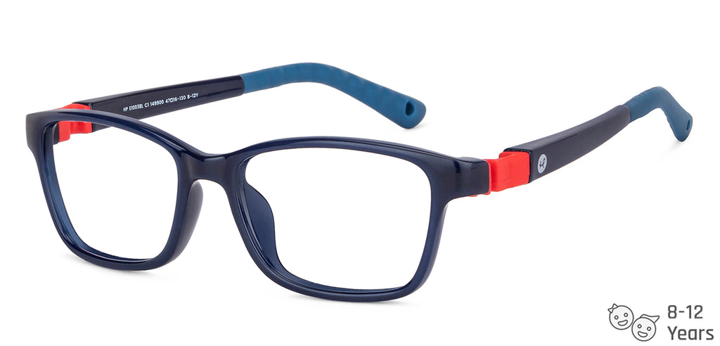 Blue Rectangle Full Rim Kid Eyeglasses by Hooper-149900