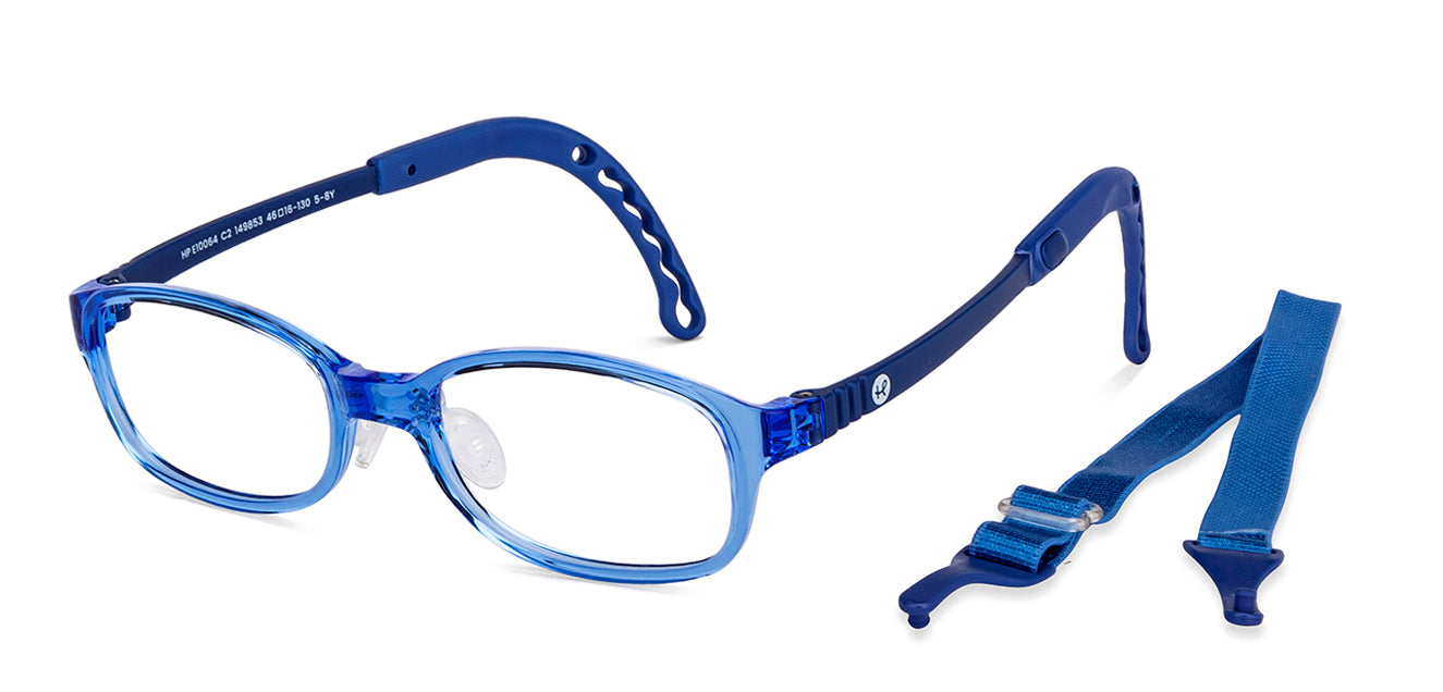 Blue Rectangle Full Rim Kid Eyeglasses by Hooper-149853