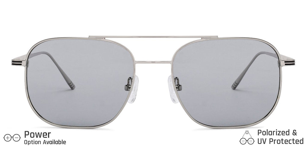 Silver Square Full Rim Unisex Sunglasses by John Jacobs-135209