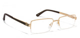 Gold Rectangle Half Rim Medium Unisex Eyeglasses by John Jacobs JJ-116371