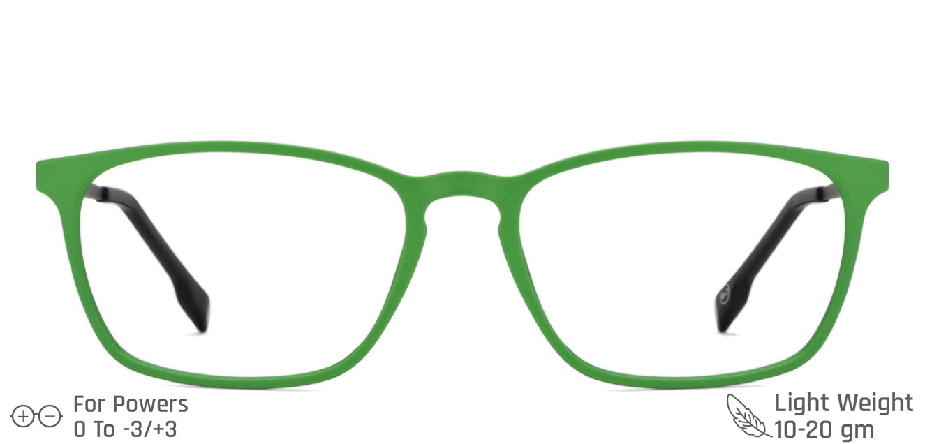 Green Rectangle Full Rim Unisex Eyeglasses by John Jacobs Computer Glasses-142070