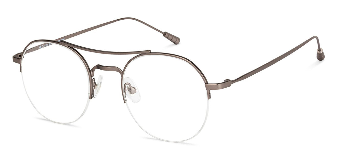 Grey Round Half Rim Unisex Eyeglasses by John Jacobs-137367