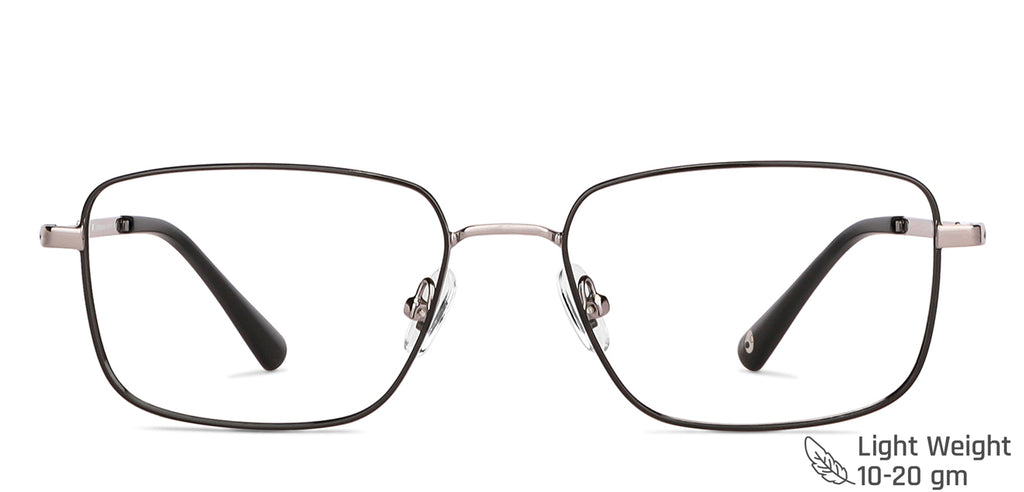 Gunmetal Rectangle Full Rim Unisex Eyeglasses by John Jacobs Computer Glasses-141748