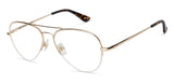 Gold Aviator Half Rim Unisex Eyeglasses by John Jacobs Computer Glasses-141738