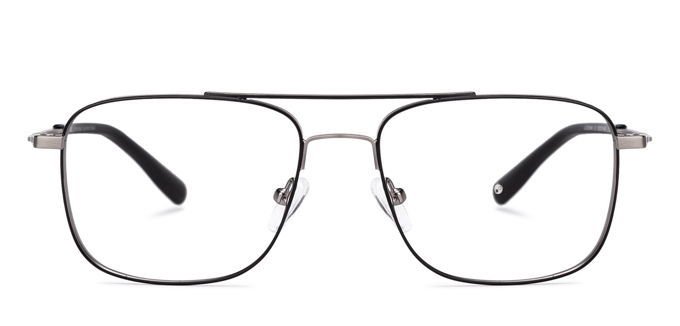 Black Rectangle Full Rim Unisex Eyeglasses by John Jacobs-130563