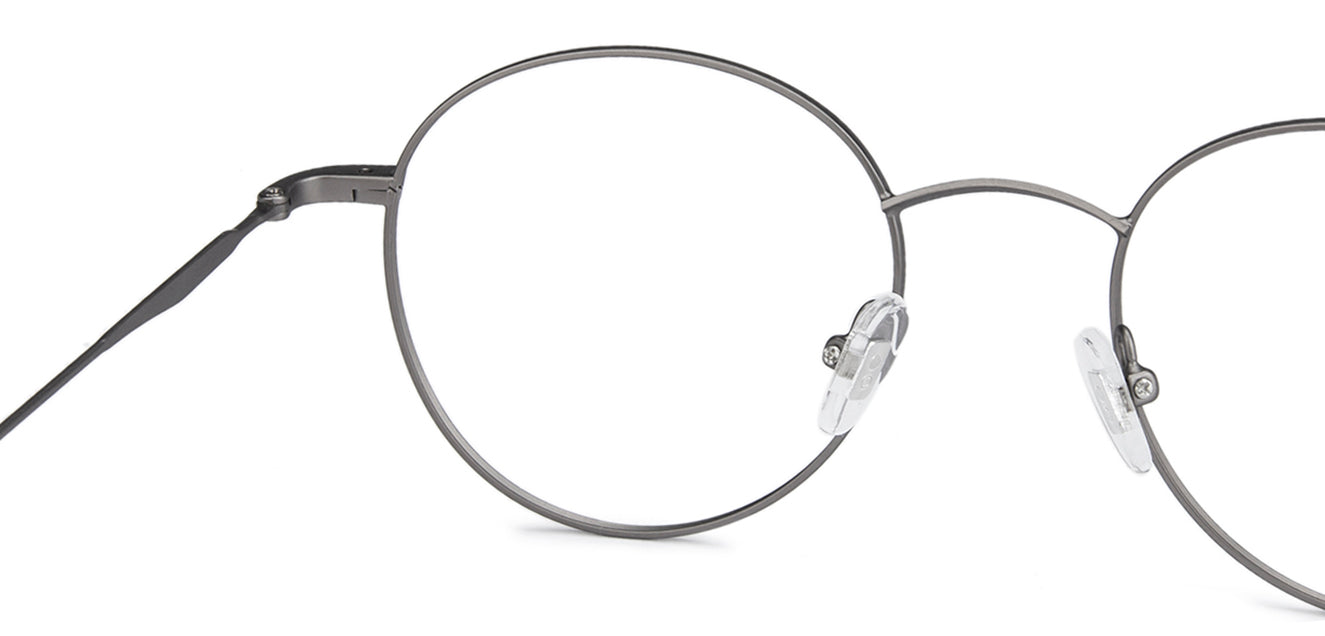 Gunmetal Round Full Rim Unisex Eyeglasses by John Jacobs-137362