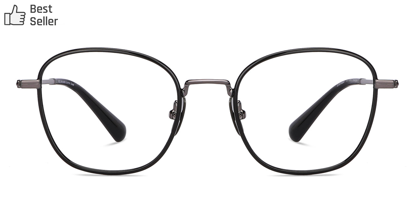 Black Square Full Rim Unisex Eyeglasses by John Jacobs Computer Glasses-141857
