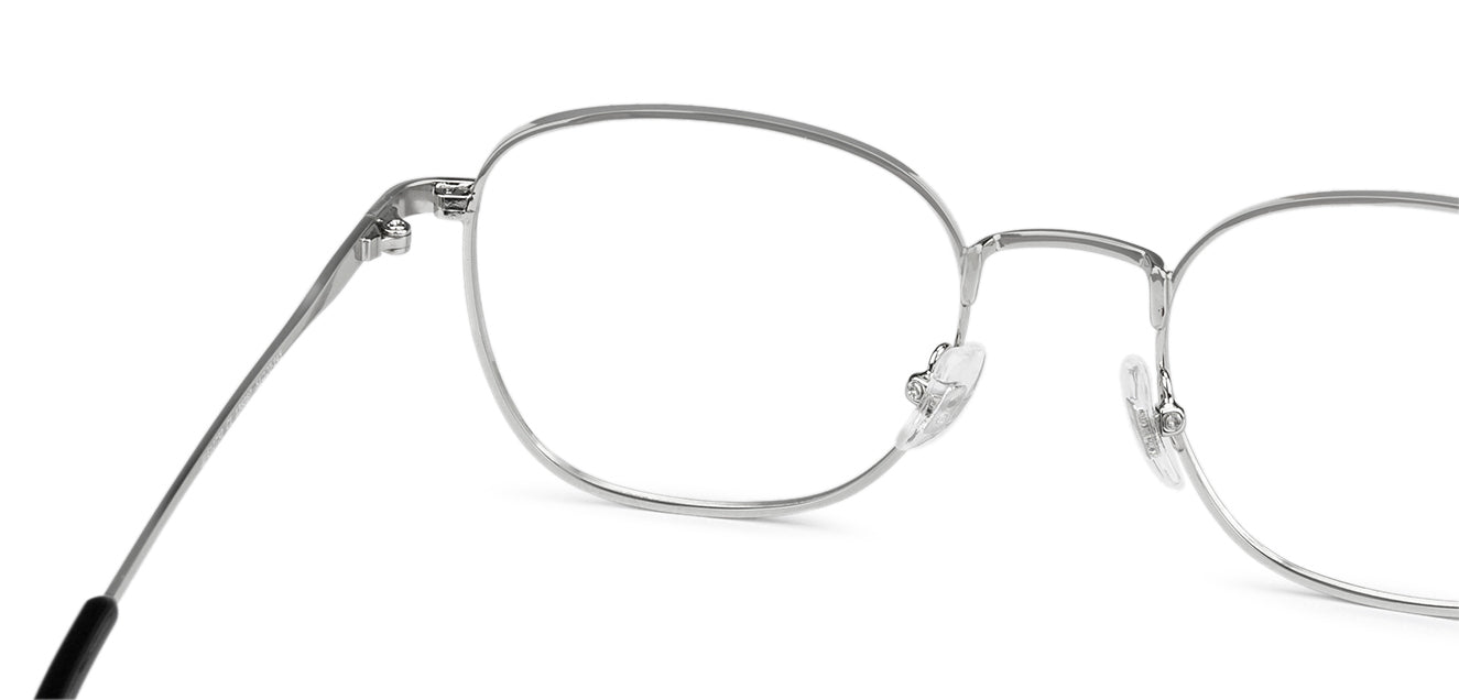 Silver Square Full Rim Unisex Eyeglasses by John Jacobs Computer Glasses-141809
