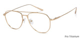 Gold Aviator Full Rim Unisex Eyeglasses by John Jacobs-136118