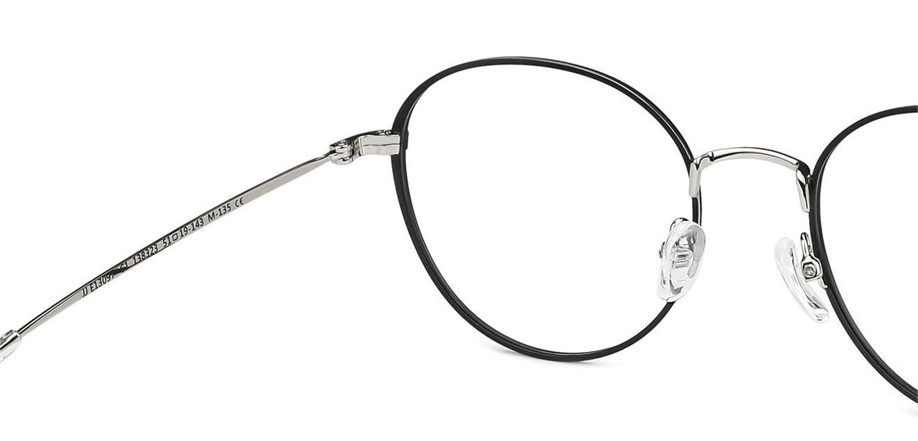 Black Round Full Rim Unisex Eyeglasses by John Jacobs-138323