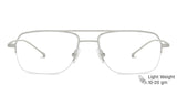 Silver Rectangle Half Rim Unisex Eyeglasses by John Jacobs-138355