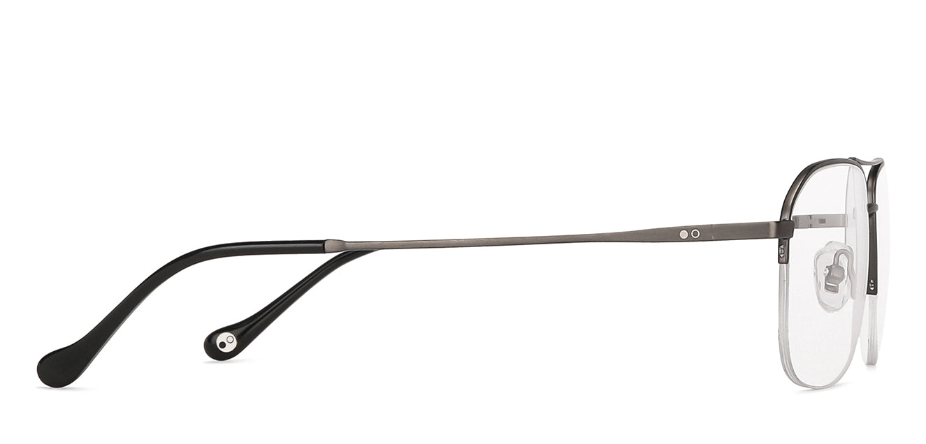 Grey Rectangle Half Rim Unisex Eyeglasses by John Jacobs-138357
